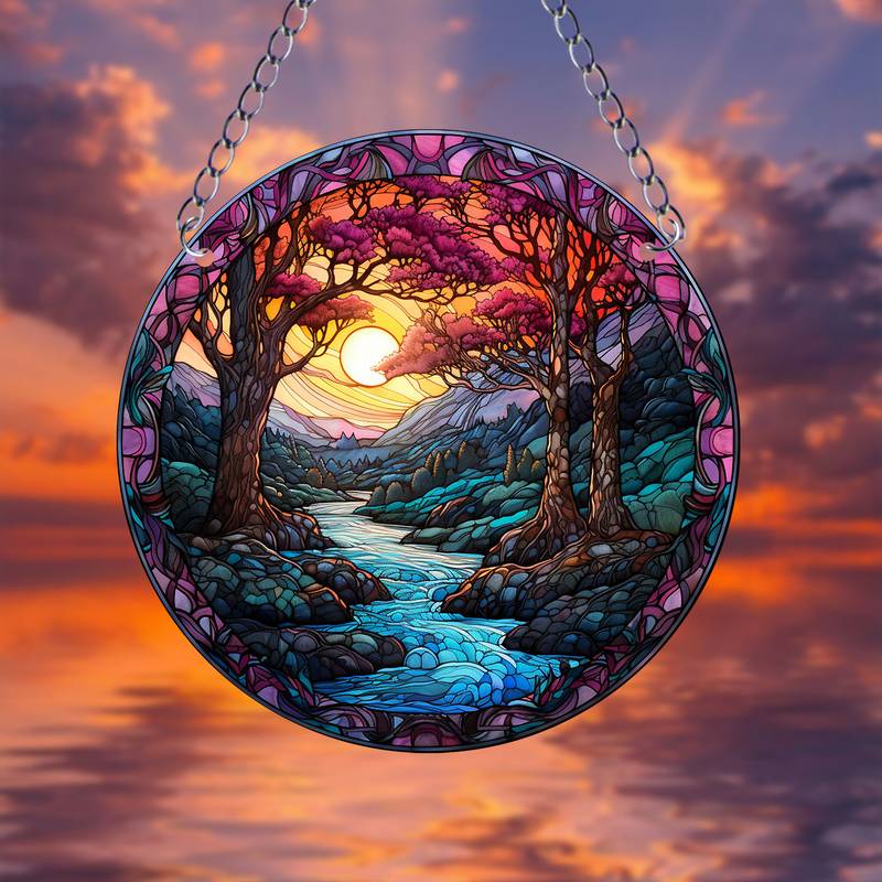 Nature's Aura Forest Suncatcher Wall Sign