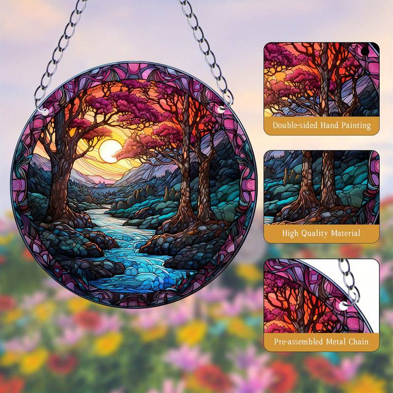 Nature's Aura Forest Suncatcher Wall Sign